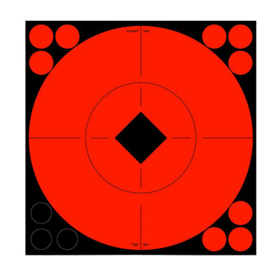 Birchwood Casey 33916 Target Spots  Self-Adhesive Paper Black/Red 8″ Bullseye 8 Pack