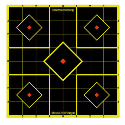 Birchwood Casey 34112 Shoot-N-C Reactive Target Self-Adhesive Paper Multi Color 8″ 5-Diamond 15 Pack