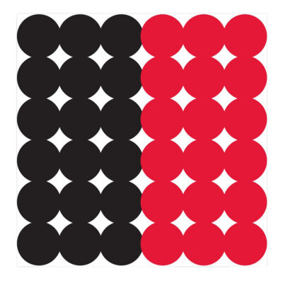 Birchwood Casey 34118 Dirty Bird Repair Pasters Black/Red Adhesive Paper 1″ 12 PK