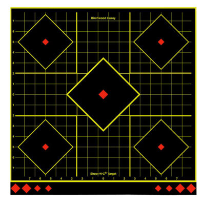 Birchwood Casey 34175 Shoot-N-C Reactive Target Self-Adhesive Paper Multi Color 17.75″ 5-Diamond 5 Pack