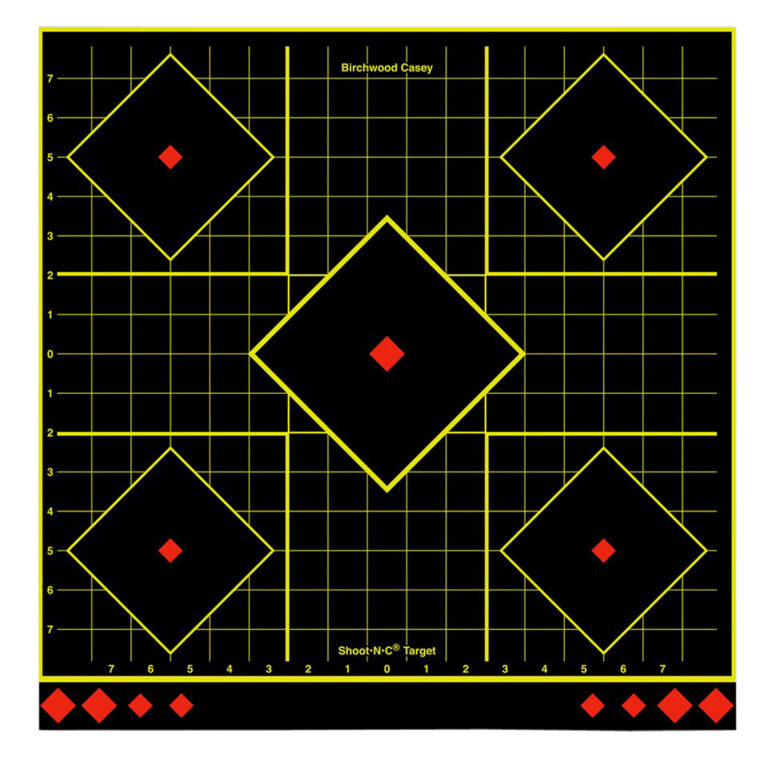 Birchwood Casey 34175 Shoot-N-C Reactive Target Self-Adhesive Paper Multi Color 17.75" 5-Diamond 5 Pack
