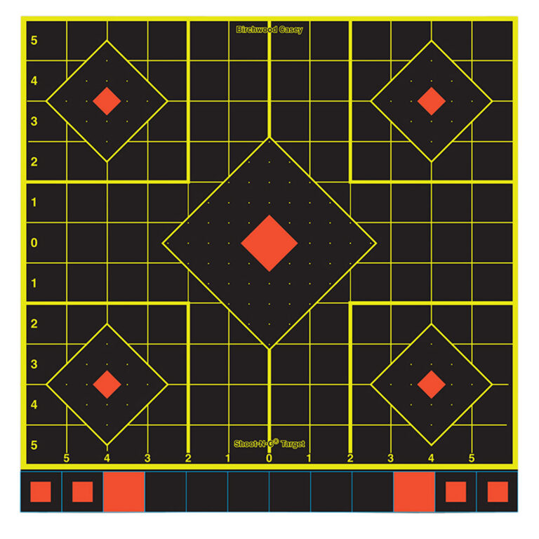 Birchwood Casey 34214 Shoot-N-C Reactive Target Self-Adhesive Paper Multi Color 12" 5-Diamond 12 Pack