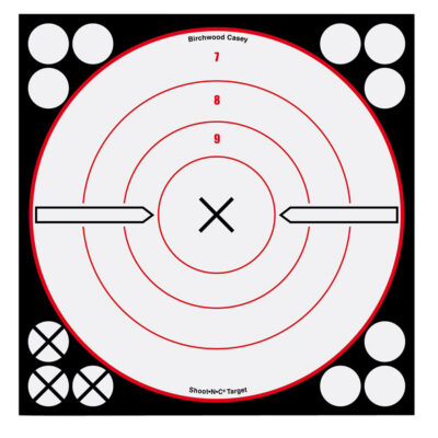 SHOOT-N-C WHITE/BLACK TARGETS SHOOT-N-C 8” BULLS-EYE TARGET (6 PACK)