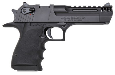 Magnum Research DE357L5IMB Desert Eagle L5 357 Mag 5″ with Muzzle Brake 9+1 Black Hardcoat Anodized Aluminum Frame Black Carbon Steel Slide Black Hogue Wraparound Rubber Grip