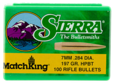 MATCHKING 7MM/.284 CALIBER (0.284”) RIFLE BULLETS MATCHKING 7MM (0.284”) 197GR HOLLOW POINT BOAT TAIL 100/BOX