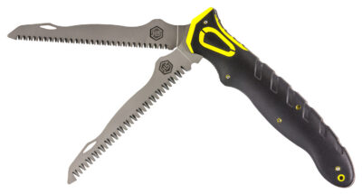 Hunters Specialties 100053 Command Grip Dual Saws Folding 5CR15/3CR14 SS 12″ Long Saw Blade Black Rubber Handle
