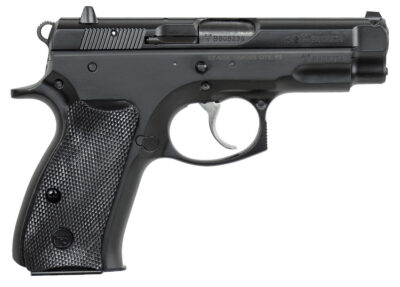 CZ-USA 01190 75  Compact 9mm Luger 10+1 3.75″ Black Steel Barrel & Serrated Slide, Black Polycoat Steel Frame w/Beavertail, Black Plastic Grip, Right Hand