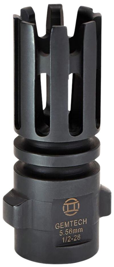 Gemtech 12145 Quickmounts Flash Hider Black Steel with 1/2″-28 tpi Threads & 2.40″ OAL for 5.56x45mm NATO AR-Platform