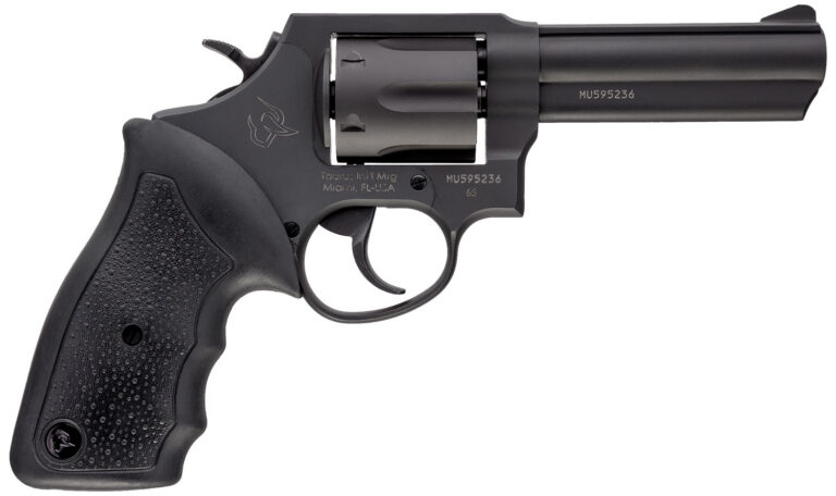 Taurus 2-650041 65  Medium 357 Mag/38 Special +P 6 Shot 4" Matte Black Oxide Barrel, Cylinder & Frame, Black Finger Grooved Rubber Grip, Transfer Bar Safety, Exposed Hammer