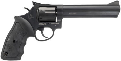 Taurus 2-660061 66  Medium 357 Mag/38 Special +P 7 Shot 6″ Matte Black Oxide Alloy Steel Barrel, Cylinder & Frame, Black Finger Grooved Rubber Grip, Transfer Bar Safety, Exposed Hammer