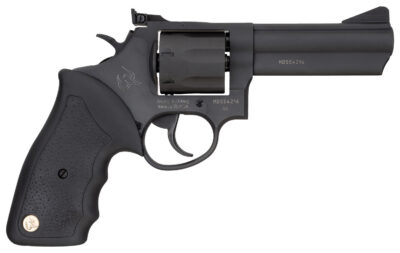 Taurus 2-660041 66  Medium 357 Mag/38 Special +P 7 Shot 4″ Matte Black Oxide Ally Steel Barrel, Cylinder & Frame, Black Finger Grooved Rubber Grip, Transfer Bar Safety, Exposed Hammer