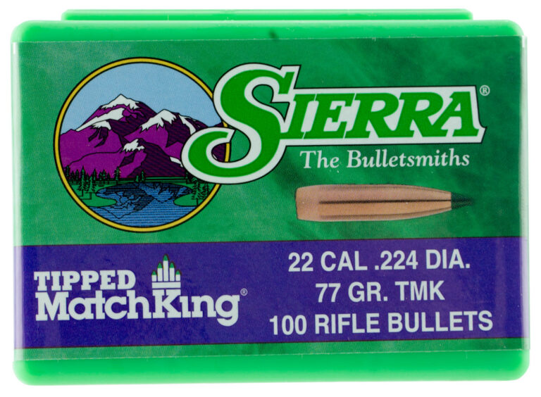 Sierra 7177 Tipped MatchKing 22 Caliber .224 77 GR Tipped MatchKing 100 Box