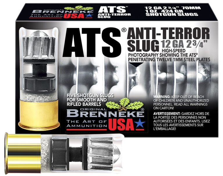 Brenneke SL122ATS Anti-Terror-Slug  12 Gauge 2.75" 1 oz Slug Shot 5 Bx/ 40 Cs