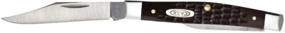 Case 00083 Pen Small 2″/1.47″ Folding Clip/Pen Plain As-Ground Stainless Steel Blade Brown Jigged Synthetic Handle
