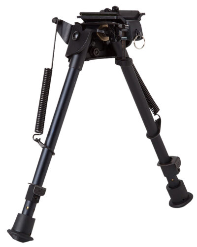 Firefield FF34024 Compact  Bipod 9-14″ Black Aluminum Swivel Stud Attachment or Picatinny Rail (Adapter Included)