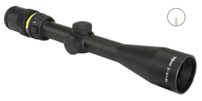 Trijicon 200000 AccuPoint  Black Hardcoat Anodized 3-9x40mm 1″ Tube Illuminated Amber Triangle Post Reticle