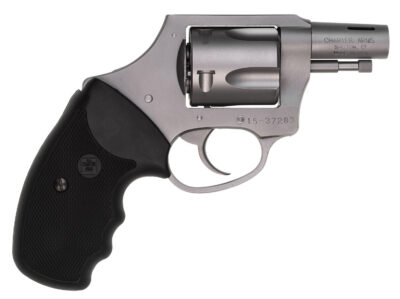 Charter Arms 74429 Boomer  Large 44 Special, 5 Shot 2″ Matte Stainless Steel Ported/Tapered Barrel, Matte Stainless Cylinder & Frame w/Black Finger Grooved Rubber Grip