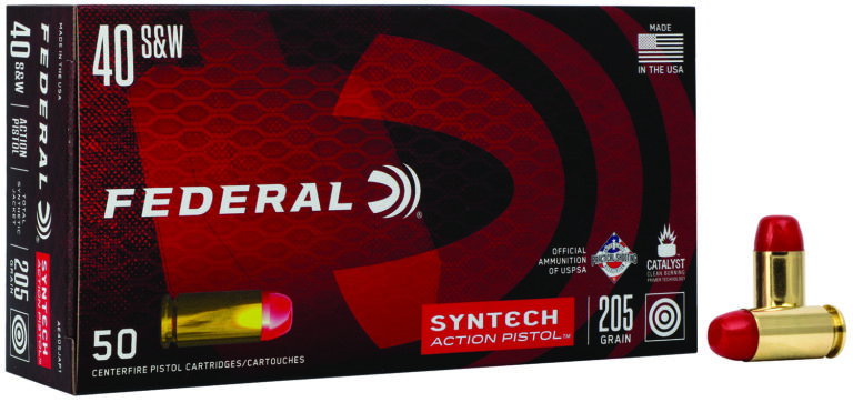 Federal AE40SJAP1 American Eagle Syntech Action Pistol 40S&W 205gr Total Syntech Jacket Flat Nose 50 Per Box/10 Case