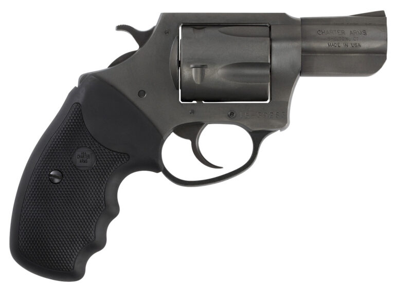 Charter Arms 64420 Bulldog Large 44 S&W Spl 5 Shot, 2.50" Black Nitride Steel Barrel, Cylinder & Frame w/Black Finger Grooved Rubber Grip, Exposed Hammer