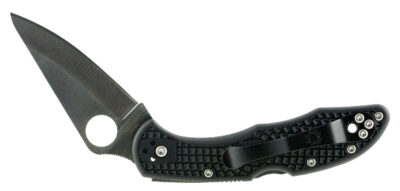 Spyderco C11PBK Delica 4  2.88″ Folding Drop Point Plain VG-10 SS Blade/Black  Textured FRN Handle Includes Pocket Clip