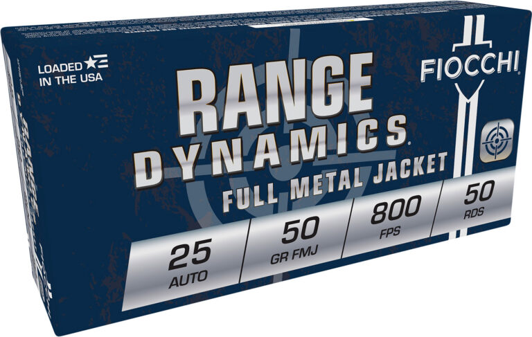 Fiocchi 25AP Shooting Dynamics 25 ACP 50 gr Full Metal Jacket (FMJ) 50 Bx/ 20 Cs