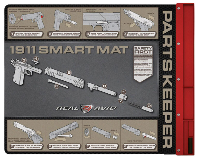 1911 SMART MAT CLEANING MAT 19X16 1911PISTOL SMART CLEANING MAT 19''X16'' GRAY, BLACK & RED
