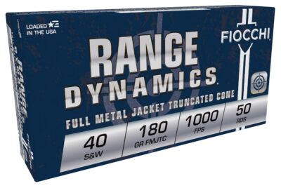 Fiocchi 40SWD Range Dynamics  40S&W 180gr Full Metal Jacket Truncated Cone 50 Per Box/20 Case