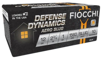 Fiocchi 12SLUG Defense Dynamics Aero 12Gauge 2.75″ 1oz RifledSlug Shot 10 Per Box/25 Case