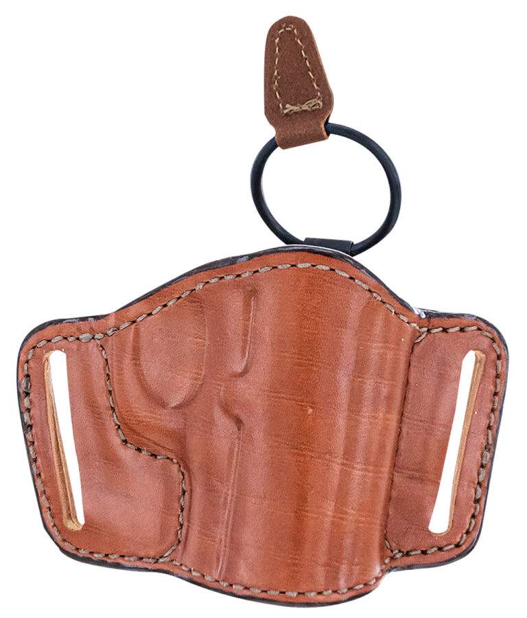 Bianchi 19254 105 Minimalist OWB Size 13/15 Tan Leather Belt Slide Compatible w/ Glock 17/19/S&W M&P 2.0/Springfield TRP Operator Belt Up to 1.75" Wide Right Hand