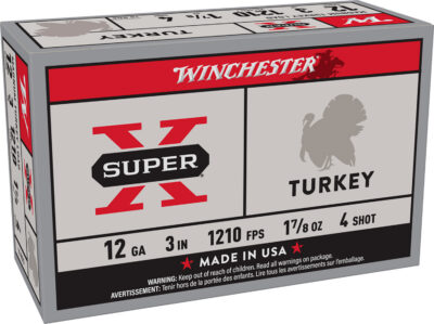 Winchester Ammo X123MT4 Super X Magnum Turkey 12Gauge 3″ 1 7/8oz Copper Plated 4Shot 10 Per Box/10 Case