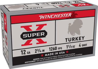 Winchester Ammo X12MT4 Super X Magnum Turkey 12Gauge 2.75″ 1 1/2oz Copper Plated 4Shot 10 Box/10 Case