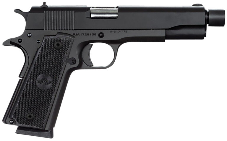 Rock Island 51473 GI Standard FS 45 ACP 5" 8+1 Black Parkerized Wood Grip Fixed