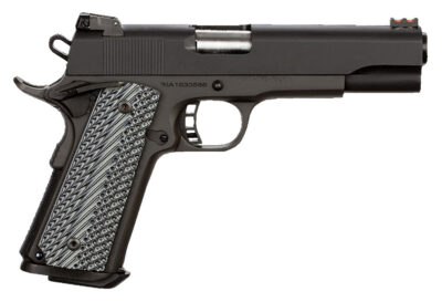 Rock Island 51991 Rock Ultra FS 10mm Auto Caliber with 5″ Barrel, 8+1 Capacity, Overall Black Parkerized Finish Steel, Beavertail Frame, Serrated Slide & Black/Gray G10 Grip