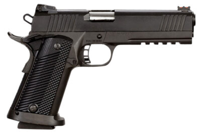 Rock Island 51679 Tac Ultra FSHC 9mm Luger Caliber with 5″ Barrel, 17+1 Capacity, Overall Black Parkerized Finish Steel, Picatinny Rail/Beavertail Frame, Serrated Slide & Black G10 Grip