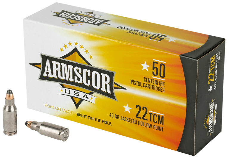 Armscor FAC22TCM1N Pistol 22 TCM 40 gr Jacketed Hollow Point (JHP) 50 Bx/ 20 Cs