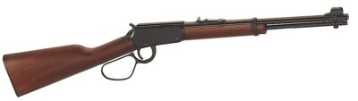 Henry H001L Classic Lever Carbine 22 Short Caliber with 12 LR/16 Short Capacity, 16.13″ Barrel, Black Metal Finish & American Walnut Stock Right Hand