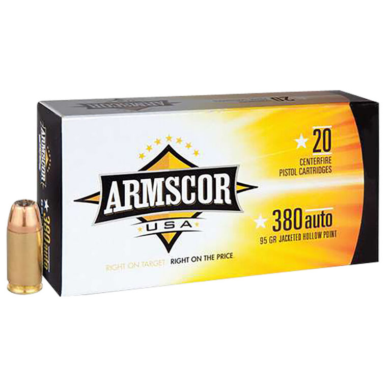 Armscor FAC3803N Pistol 380 ACP 95 gr Jacketed Hollow Point (JHP) 20 Bx/ 25 Cs