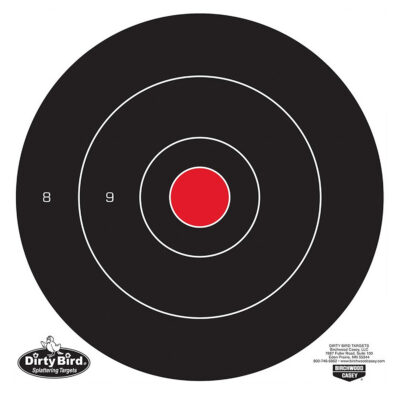 Birchwood Casey 35012 Dirty Bird  12″ Bullseye Tagboard Hanging Black/White 12 PK