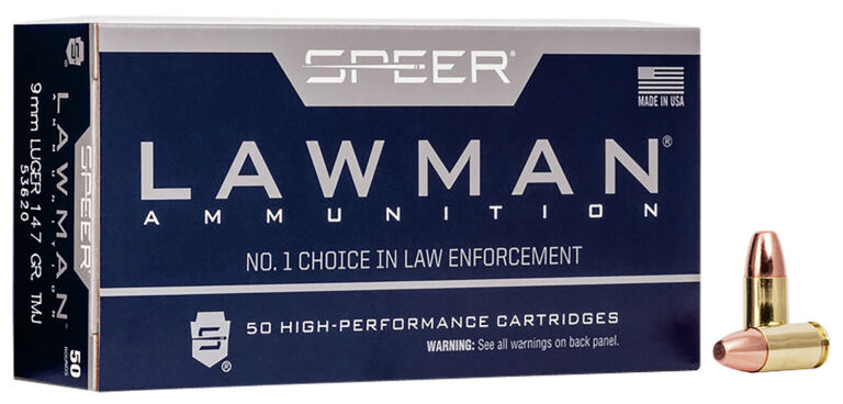 Speer 53620 Lawman 9mmLuger 147gr Total Metal Jacket Round Nose 50 Per Box/20 Case