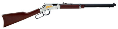 Henry H004GE Golden Eagle  Full Size 22 Short, 22 Long, 22 LR, 16 LR/21 Short 20″ Blued Octagon Barrel, Nickel-Plated Metal Finish, American Walnut Stock Right Hand