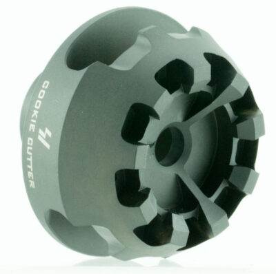 Strike Industries CCCOMP308 Cookie Cutter Comp Black Matte Steel with 5/8″-24 tpi Threads, 1.57″ OAL & 0.26″ Inside/2.14″ Outside Diameter for 308 Win, 7.62x51mm NATO AR-Platform