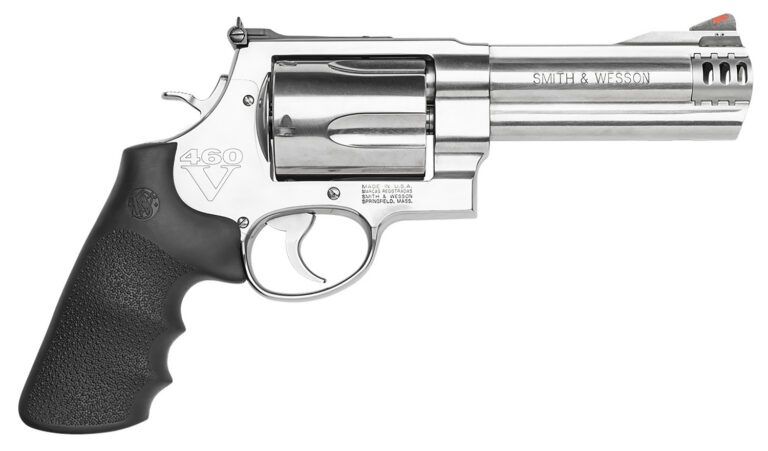 Smith & Wesson 163465 Model 460 XVR 460 S&W Mag 5" Stainless Steel Barrel & 5rd Cylinder, Satin  Stainless Steel X-Frame, Includes Two Rear Sights & Two Muzzle Brakes