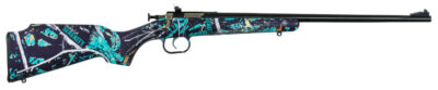 Crickett KSA2172 Youth  22 LR 1rd 16.12″ Blued Barrel & Receiver, Fixed Front/Adjustable Rear Peep Sights, Muddy Girl Serenity Synthetic Stock w/11.5″ LOP, Rebounding Firing Pin Safety