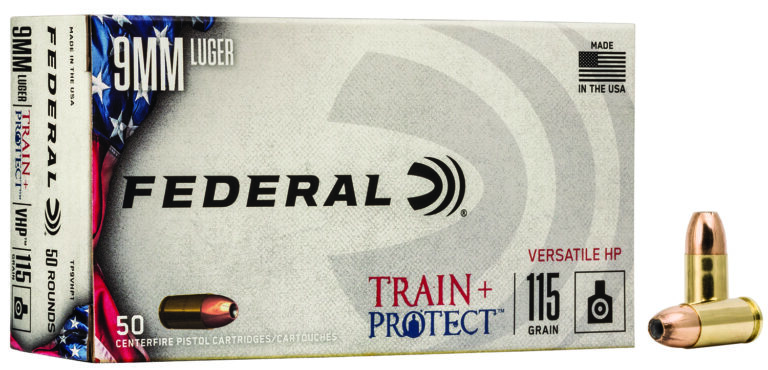 Federal TP9VHP1 Train + Protect 9mmLuger 115gr Versatile Hollow Point 50 Per Box/10 Case