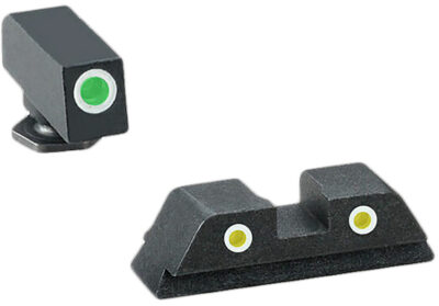 AmeriGlo GL115 Classic 3 Dot Night Sight Fits Glock 17/19 Tritium Green w/White