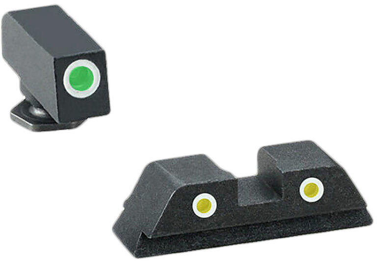 AmeriGlo GL115 Classic 3 Dot Night Sight Fits Glock 17/19 Tritium Green w/White