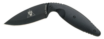Ka-Bar 1482 TDI Law Enforcement Large 3.69″ Fixed Drop Point Plain Black AUS-8A SS Blade, Black Zytel Handle, Includes Belt Clip/Sheath