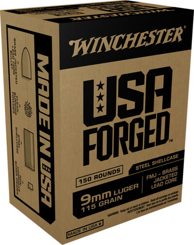 Winchester Ammo WIN9S USA Forged  9mm Luger 115 gr Full Metal Jacket (FMJ) 150 B