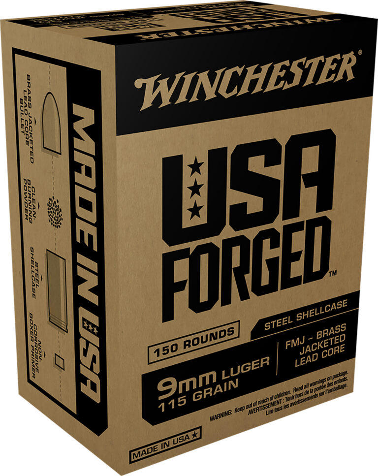 Winchester Ammo WIN9S USA Forged 9mm Luger 115 gr Full Metal Jacket (FMJ) 150 B