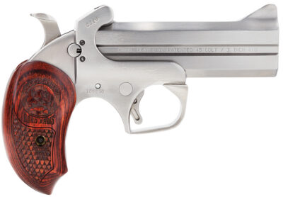 Bond Arms BASS4 Snakeslayer IV 45 Colt (LC) 2rd 4.25″ Barrel,  Stainless Metal Finish, Blade Front/Fixed Rear Sights, Automatic Extractors & Rebounding Hammer, Extended Rosewood Grip, Manual Safety